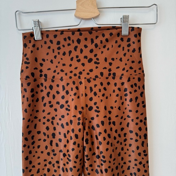 Beach Riot Ayla Legging M Brown Black Spot Leopard Print High Waist Stretch USA - Picture 5 of 7